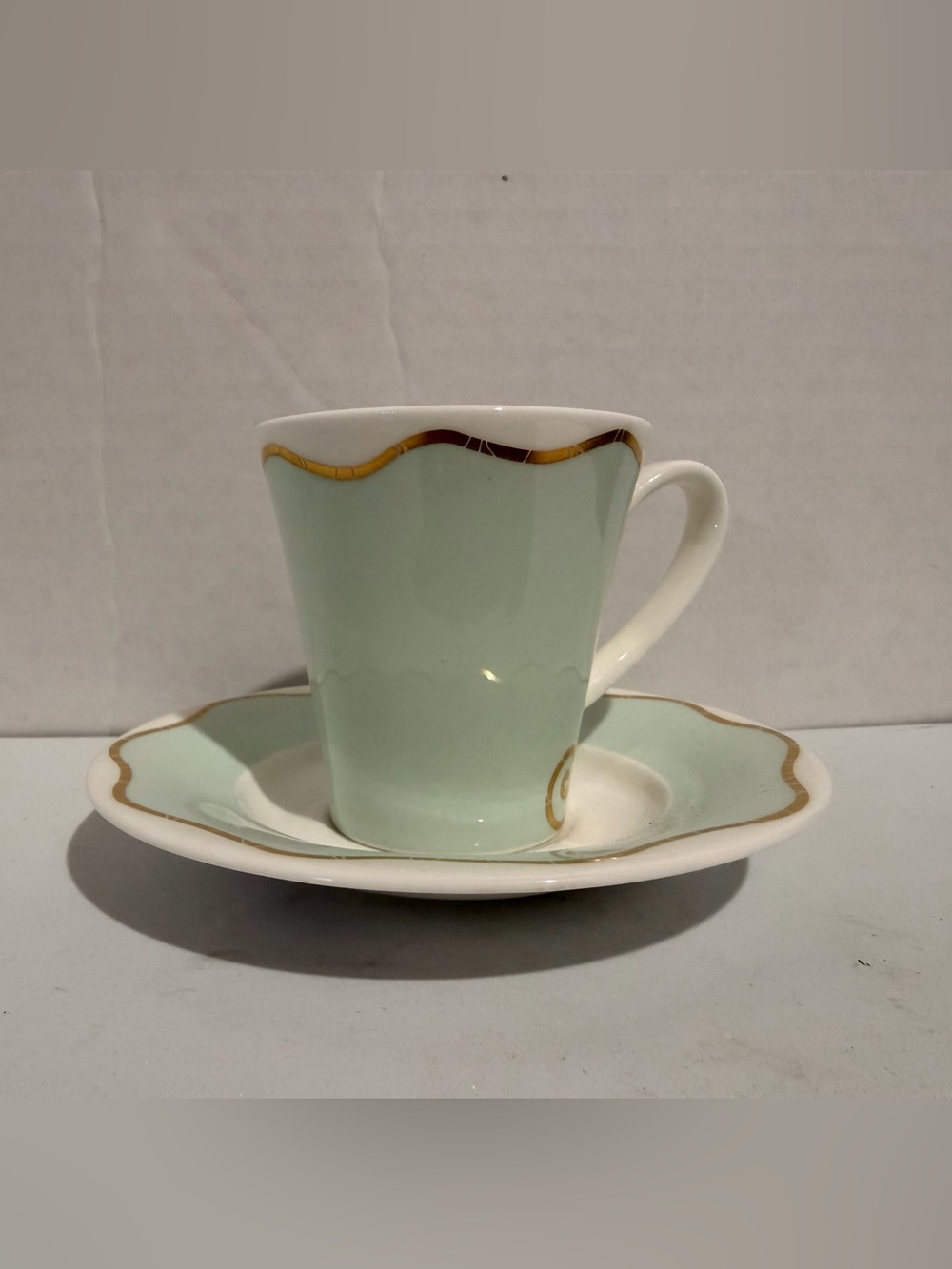 Royal Doulton Fusion Frivolous Green Coffee Cup & Saucer Set